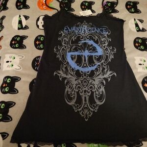 Evanescence Hot Topic Filigree Band Logo Tank Dress Juniors 3XL Woman's Medium